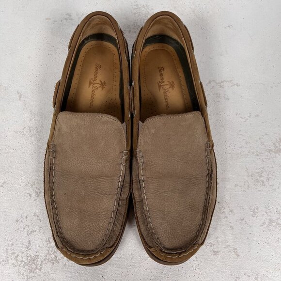 Tommy Bahama Seaport Taupe Camel Leather Loafers Size 9 M main image 6